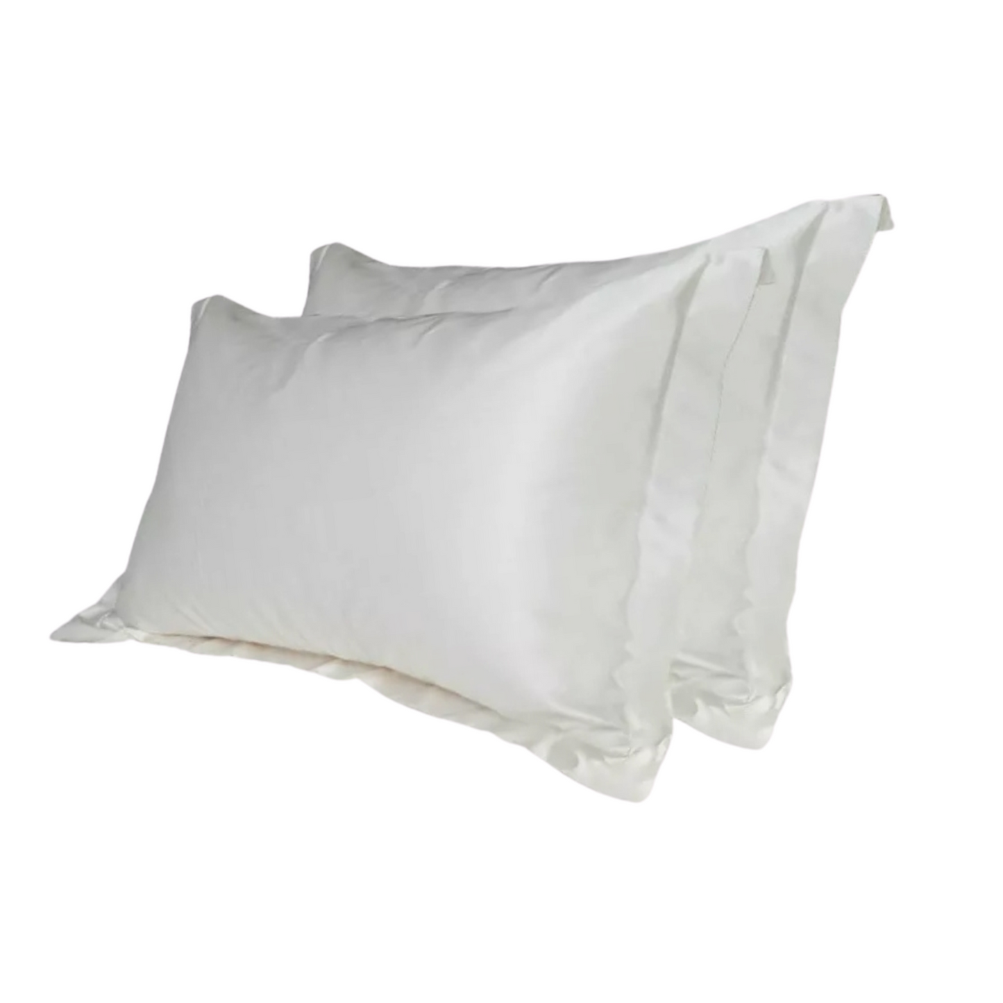 2 LUXURY SATIN PILLOWCASES - WHITE