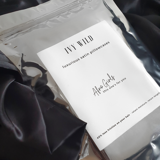 2 LUXURY SATIN PILLOWCASES - BLACK