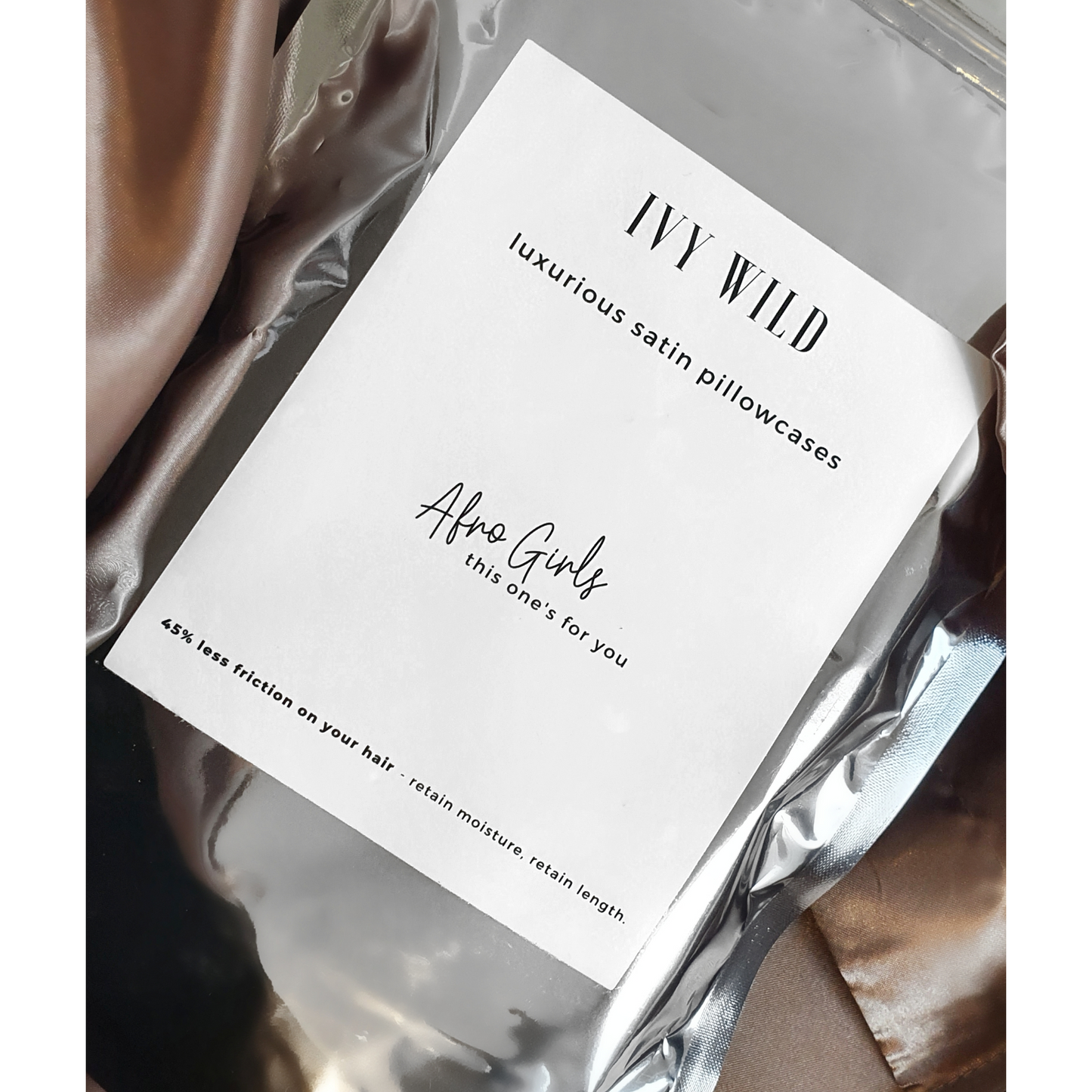 2 LUXURY SATIN PILLOWCASES - CHAMPAGNE